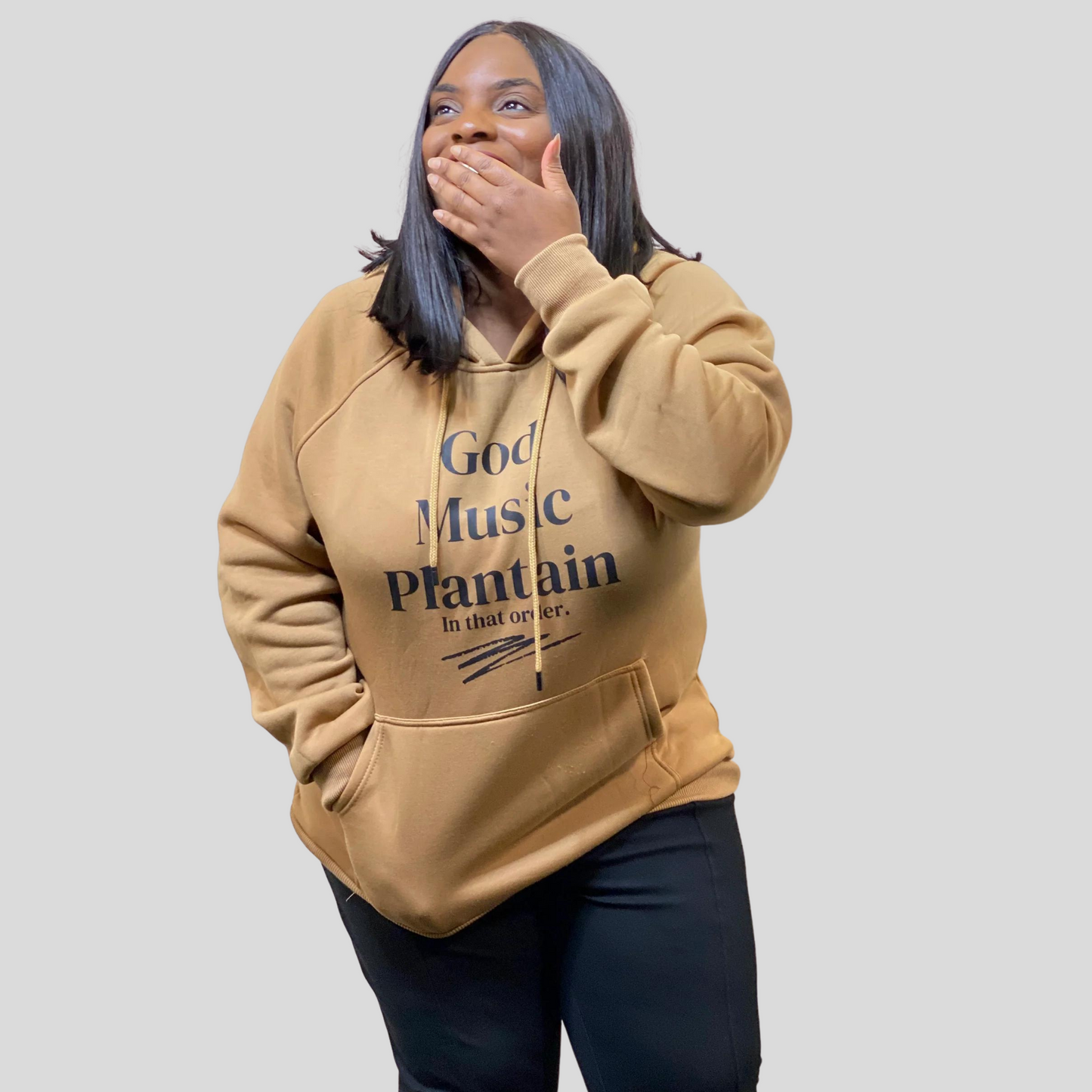 God Music Plantain Hoodie Tan