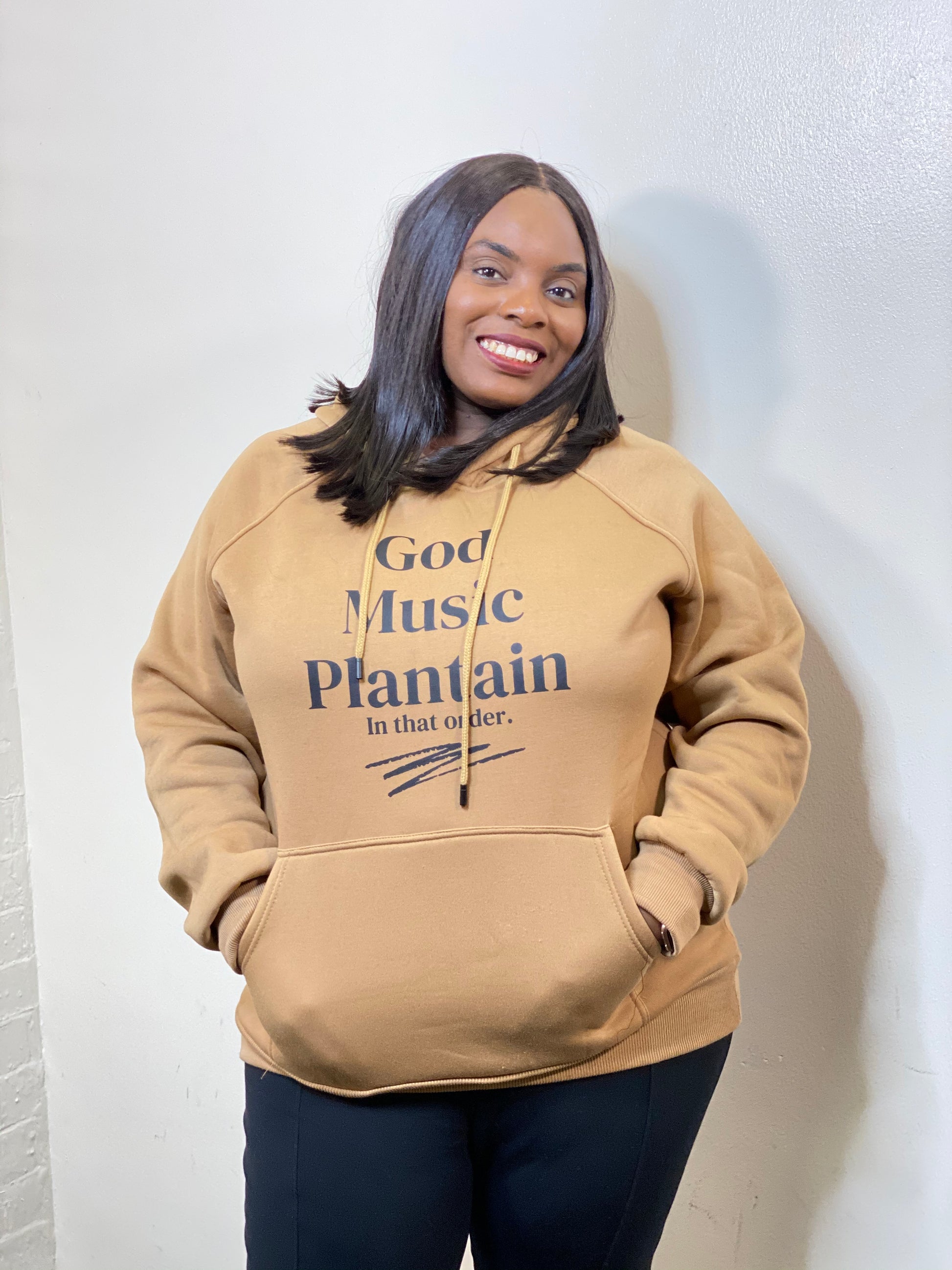 God Music Plantain Hoodie in Tan - myawada